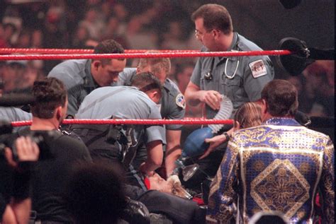 Watch the shocking and tragic video of Owen Hart's death, captured by a fan in the arena, as he plummeted from the rafters during a stunt gone wrong at WWF Over The Edge 1999. This is the actual ...